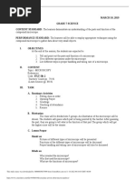 Lesson Plan Activity About Microscope