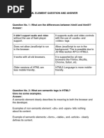 HTML Element Question and Answer