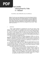 Total Quality Management by John S Oakland