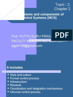 Topic 2 - Subsystems and Components of Control Systems (MCS)