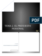 Tema 2. El Presuesto Personal: 2 º E S O Departamento de Economía