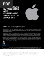 Segmentation Targeting and Positioning Strategy of Apple