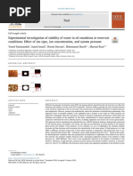 Experimental Investigation of Stability of Water in Oil Emulsions at Reservoir