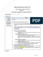 Evaluación Final - Desarrollo Psicologico Personal - 2022 10 B