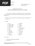 Laboratory Experiment 1 Common Laboratory Apparatus and Glasswares