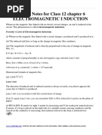 Class 12 Physics Notes CBSE BOARD Download Chapter 6 ELECTROMAGNETIC I NDUCTION