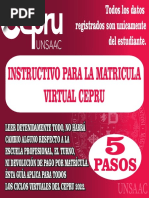 Unsaac: Instructivo para La Matricula Virtual Cepru