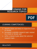 III - Topic 1 Brainstorming For Research Topics