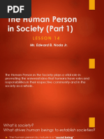 Lesson 14 - The Human Person in Society (Part 1) - Hand Outs