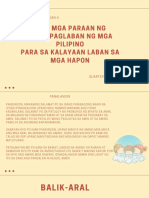 Ang Mga Paraan NG: Pakikipaglaban NG Mga Pilipino para Sa Kalayaan Laban Sa Mga Hapon