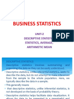 Unit-2-Business Statistics-Desc Stat