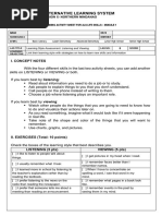 DLP Life Skills Mod1 LAS8 Learning Style Assessment - Listening and Viewing