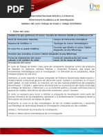 Syllabus Del Curso Trabajo de Grado I