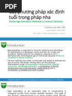 6. Các phương pháp xác định tuổi trong pháp nha