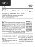 The Lifetime Prevalence of Child Sexual Abuse and Sexual Assault Assessed In&nbsp Late Adolescence