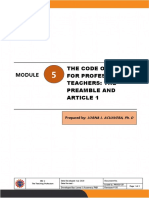 Module 5 The Code of Ethics For Professional Teachers The Preamble and Article 1