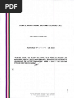 Acuerdo 0539 de 2022 Politica Publica para Las Mujeres Cali