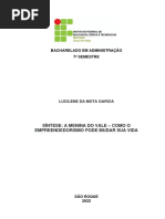 Lucilene Garcia - Síntese A Menina Do Vale - Como o Empreendedorismo Pode Mudar Sua Vida