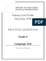 Language Arts CBT Practice Items June 25 2018