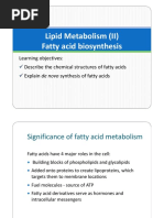 Lipid Metabolism (II) - Fatty Acid Biosynthesis