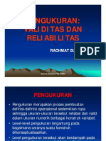 Pengukuran Pengukuran Validitas Validita