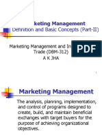 Marketing Management Definition Basic Concepts Part II