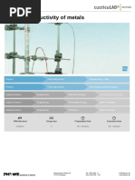 Thermal Conductivity of Metals: Difficulty Level Group Size Preparation Time Execution Time