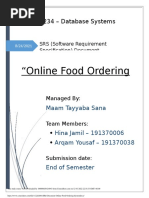 SRS Document Online Food Ordering System