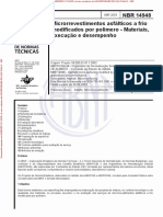 NBR 14948 Microrrevestimentos Asfálticos A Frio Modificados Por Polímero - Materiais, Execução e Desempenho