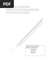 L'audit de La Gestion Publique Et L'évaluation Des Politiques Publiques