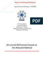 Lecture Notes For Rietveld Method: (Advanced Physical Tools and Techniques: PHYS5002)