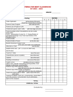 Criteria For Best Classroom Linhs 2223