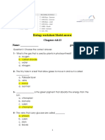 Biology Worksheet Model Answer Chapters 6 and 13 Grade 7