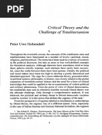 Hohendahl - Critical Theory and Totalitarianism