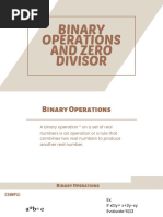 Binary Operations and Zero Divisor