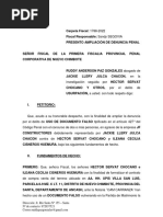 Presento Ampliación de Denuncia Penal Por Uso de Documento Falso