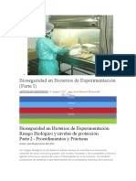 Bioseguridad en Bioterios de Experimentación