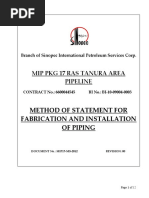 MIP17-MS-2012 Method Statement For Fabrication and Installation of Piping