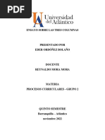 El Procedimiento para La Construcción Del Marco Teórico Curricular Del Señor Reynaldo Mora Mora