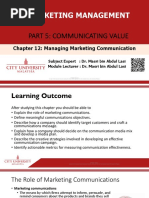 Chapter 12 Managing Marketing Communications - WEEK 7