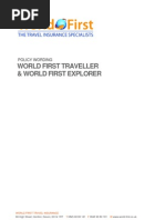 World First Traveller & World First Explorer: Policy Wording