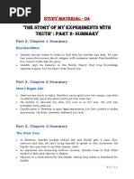 STUDY MATERIAL-4 - My Experiments With Truth - MIL - IV (English) - UG - SEM - 4 (Programme)