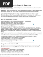 Energy Systems in Sport & Exercise: ATP The Bodys Energy Currency