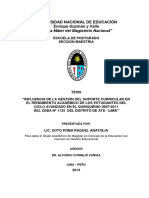 Influencia Del Soporte Curricular en El Rendimiento Aacadémico