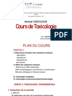 Cours Toxicologie Masters 22-23 Mecanismes Et Effets Toxiques