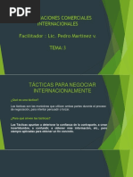 Negociaciones Comerciales Internacionales Facilitador: Lic. Pedro Martinez v. TEMA:3