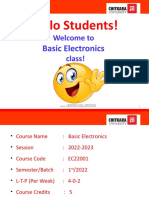 Introduction To Electronics, Familiarization With Basic Electronic Components and Measuring Instruments.