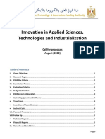 Innovation in Applied Sciences, Technologies and Industrialization - Call For Proposals 2022