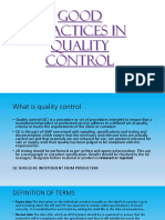 Good Practices in Quality Control