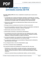 5.1 Actividades No Sujetas y Actividades Exentas Del IVA